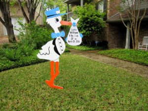 Fayetteville NC New Baby Stork Lawn Sign Sandhills Baby and Birthday Signs 910-723-4784
