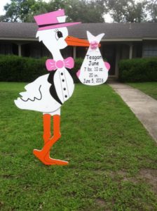 Stork Sign Rental Fayetteville, NC Sandhills Baby & Birthday Signs 910-723-4784