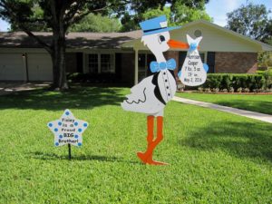 New Baby Stork Sign Southern Pines, NC Sandhills Baby and Birthday Signs 910-723-4784