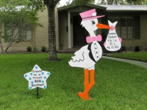 Stork Sign Rental Fayetteville Yard Cards Sandhills Baby and Birthday Signs (910)723-4784