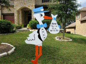 Stork Sign Lawn Rental Sanford, NC Sandhills Baby and Birthday Signs (910)723-4784