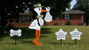 Raeford NC Stork Lawn Sign Camo Army Baby Sign Sandhills Baby & Birthday Signs (910)723-4784 