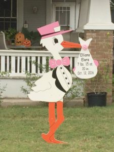 Stork Rental Sign Fayetteville, NC Sandhills Baby and Birthday Signs (910)723-4784
